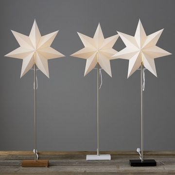 STAR TRADING LED Stern Papierstern Stehleuchte Weihnachtsstern 7-zackig 80cm E14 weiß braun