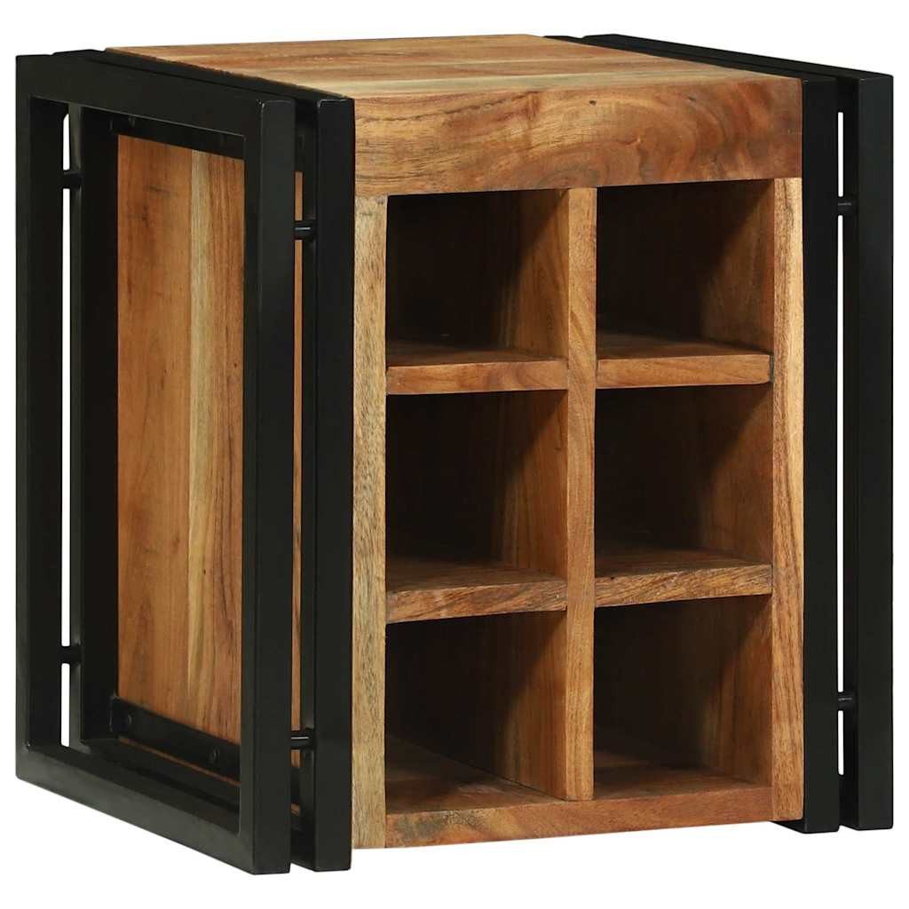vidaXL Barschrank Weinregal Braun und Schwarz 35 x 35 x 39 cm Massivholz (1-St)