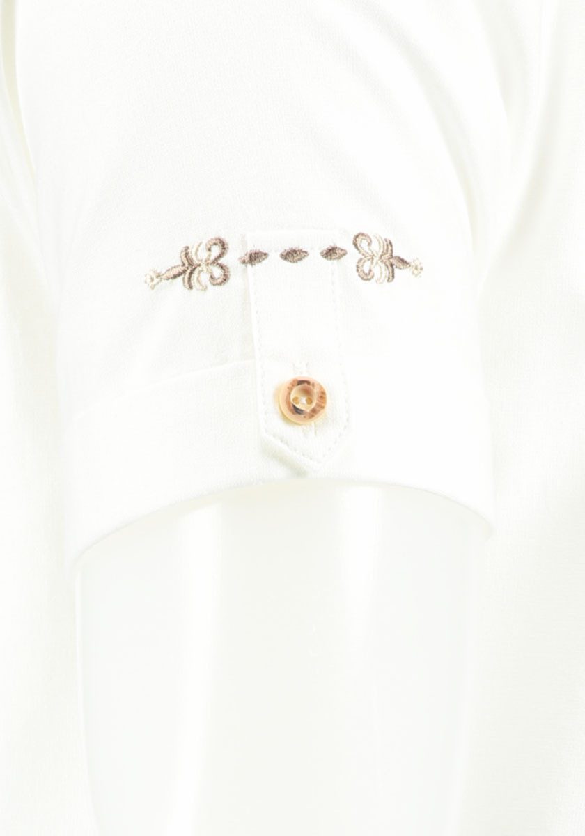 OS Trachten Trachtenhemd Flino Kurzarmhemd mit Edelweiß-Zierteil auf der Knopfleiste