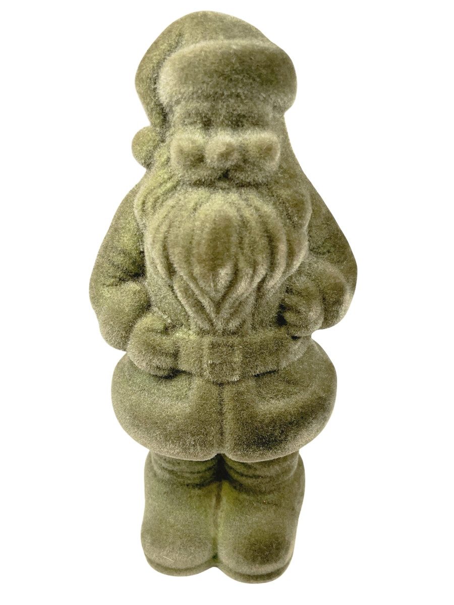 finehomegarden Weihnachtsmann Santa Nikolaus grün beflockt H30cm+H40cm+H50cm Weihnachtsmann (1 St), Skulptur Poly Weihnachten Figur 3Größen wählbar