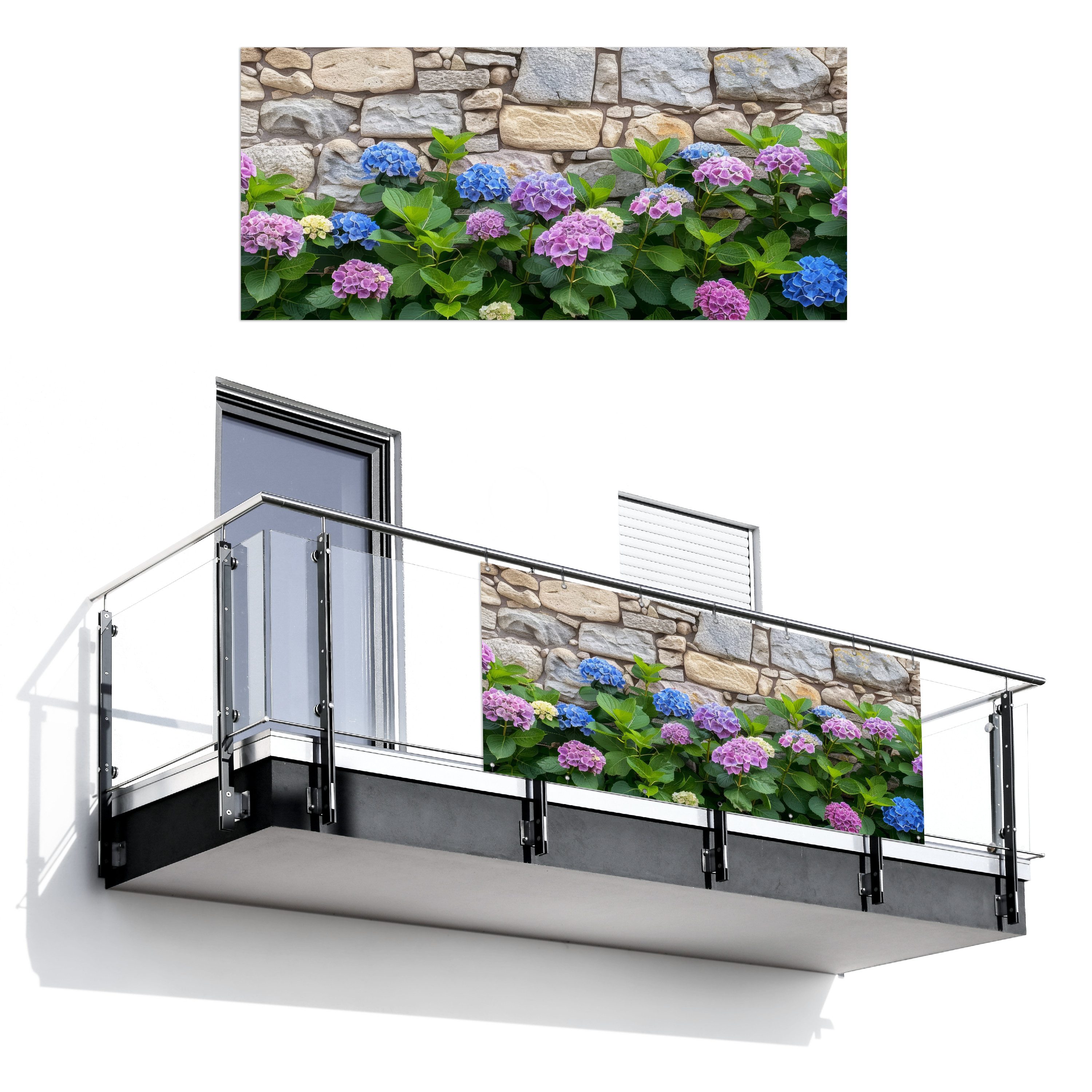 MuchoWow Balkonsichtschutz Hortensie - Blumen - günstig online kaufen