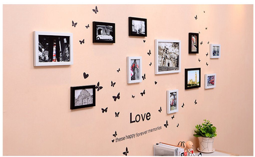 little dove Bild mit Rahmen Kunststoff Bilderrahmen Rahmen Wandtattoo Wandsticker, (11 St)