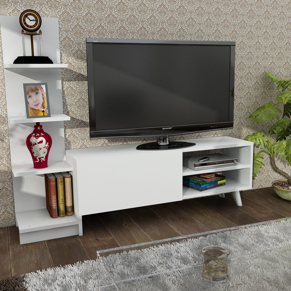 Skye Decor TV-Schrank Schränke, 41,5x140x29,5 cm, 100% Melaminbeschichtete Partikelplatte