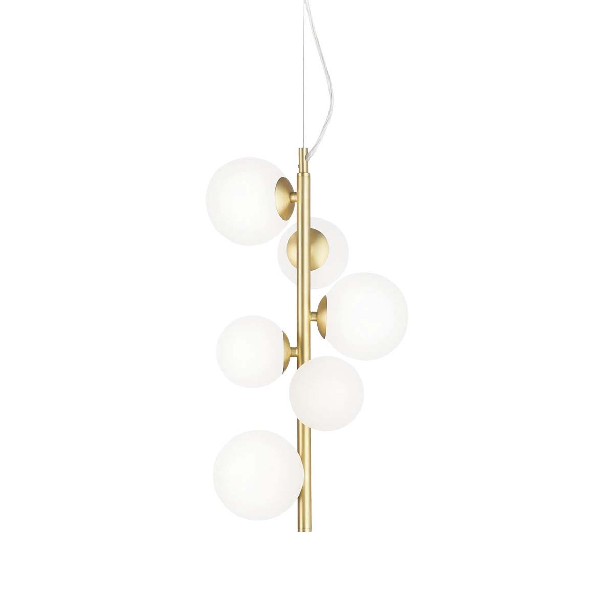 Ideal Lux Hängeleuchten Ideal Lux Perlage SP6 Pendelleuchte, H: 52,5 cm, Weiß, 6-flammig, LED wechselbar, Hängeleuchte