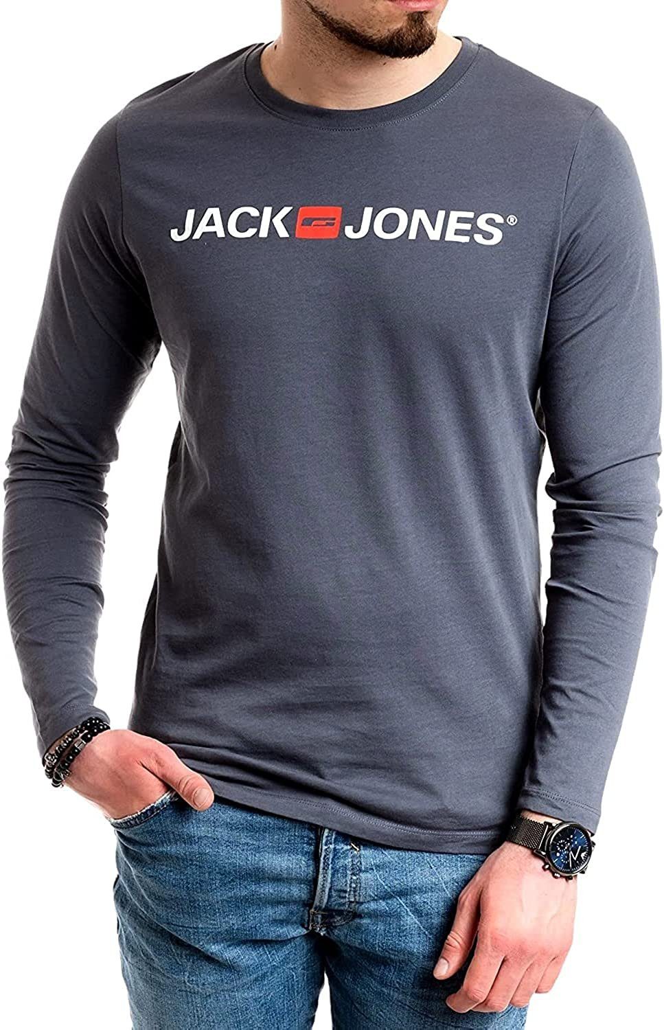 Jack & Jones Printaufdruck mit Slate Dark Langarmshirt