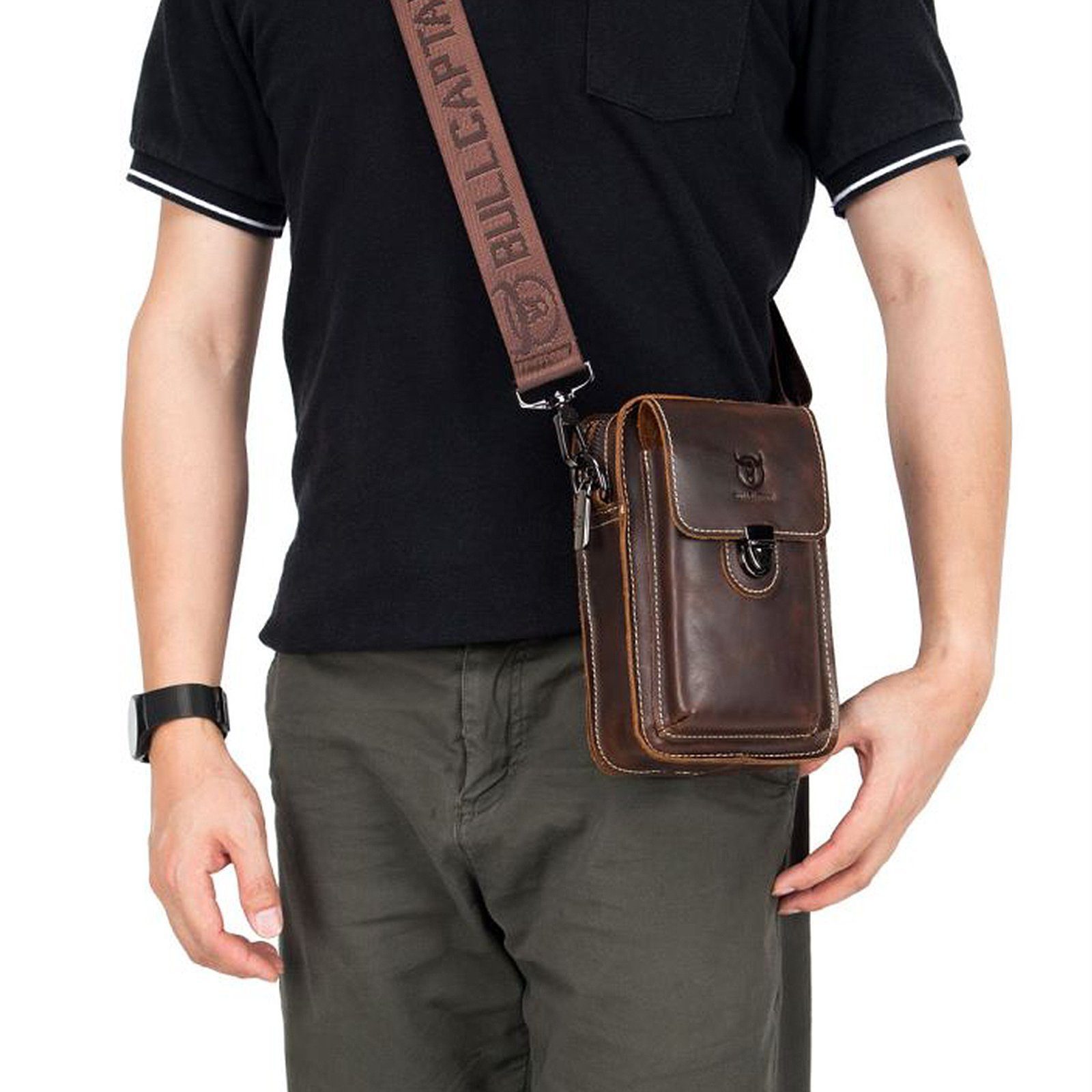 feinlux Umhängetasche Umhängetasche (Packung, Henkeltasche Handtasche Leder Tragetasche Aktentasche Tasche Vintage), für Herren Damen Jungen Freizeit Arbeit Business Schule Büro Reisen