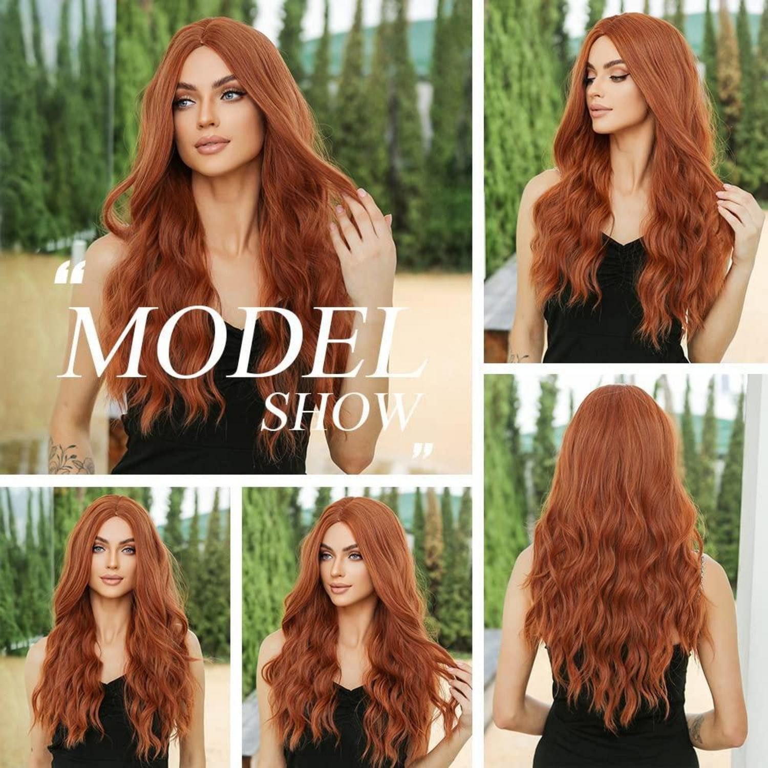 LuxusKollektion Kunsthaarperücke Lang Gewellt Ingwer Perücken für Frauen Natürliche Synthetische Haare