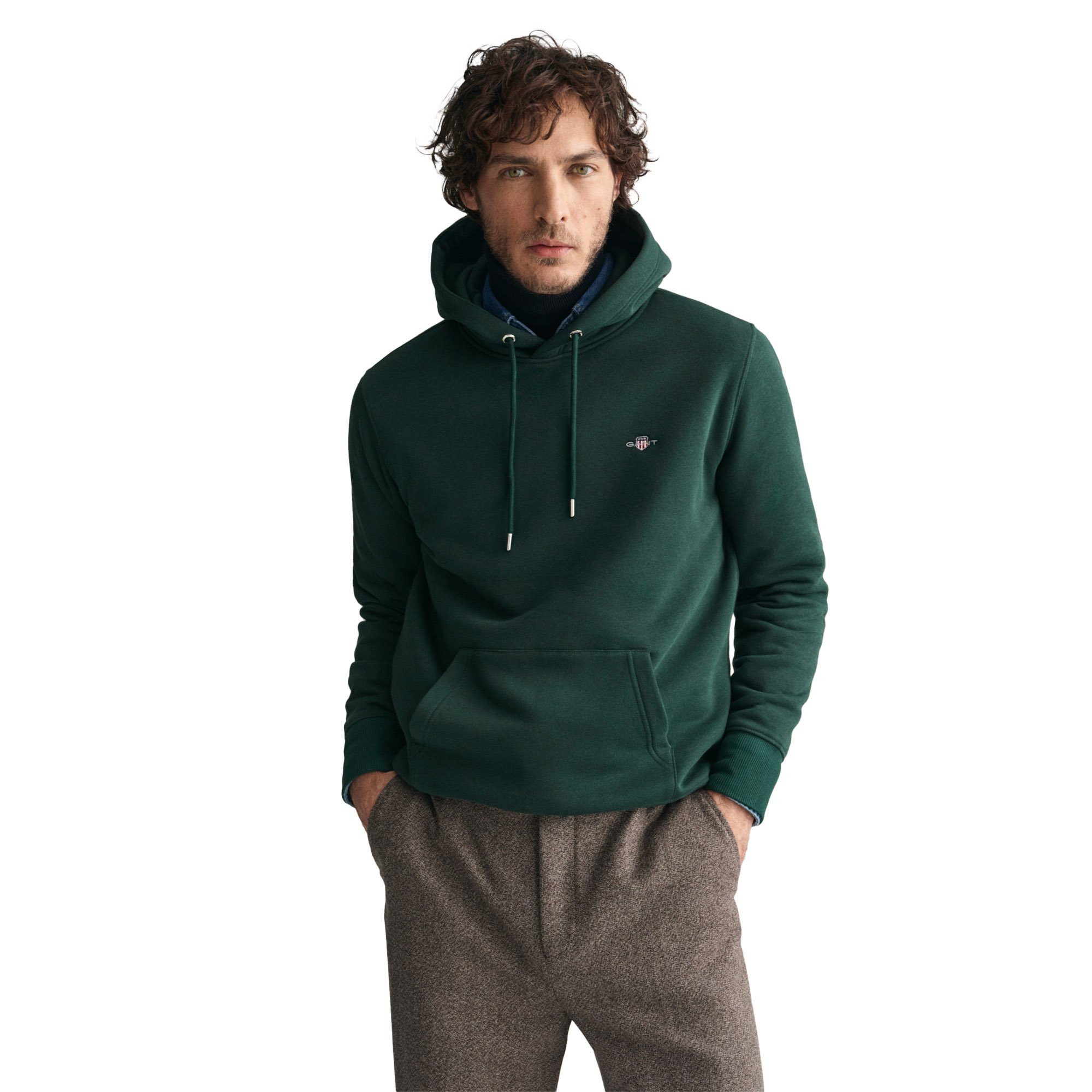 Gant Sweatshirt Herren Sweatshirt Baumwolle REGULAR SHIELD HOODIE günstig online kaufen