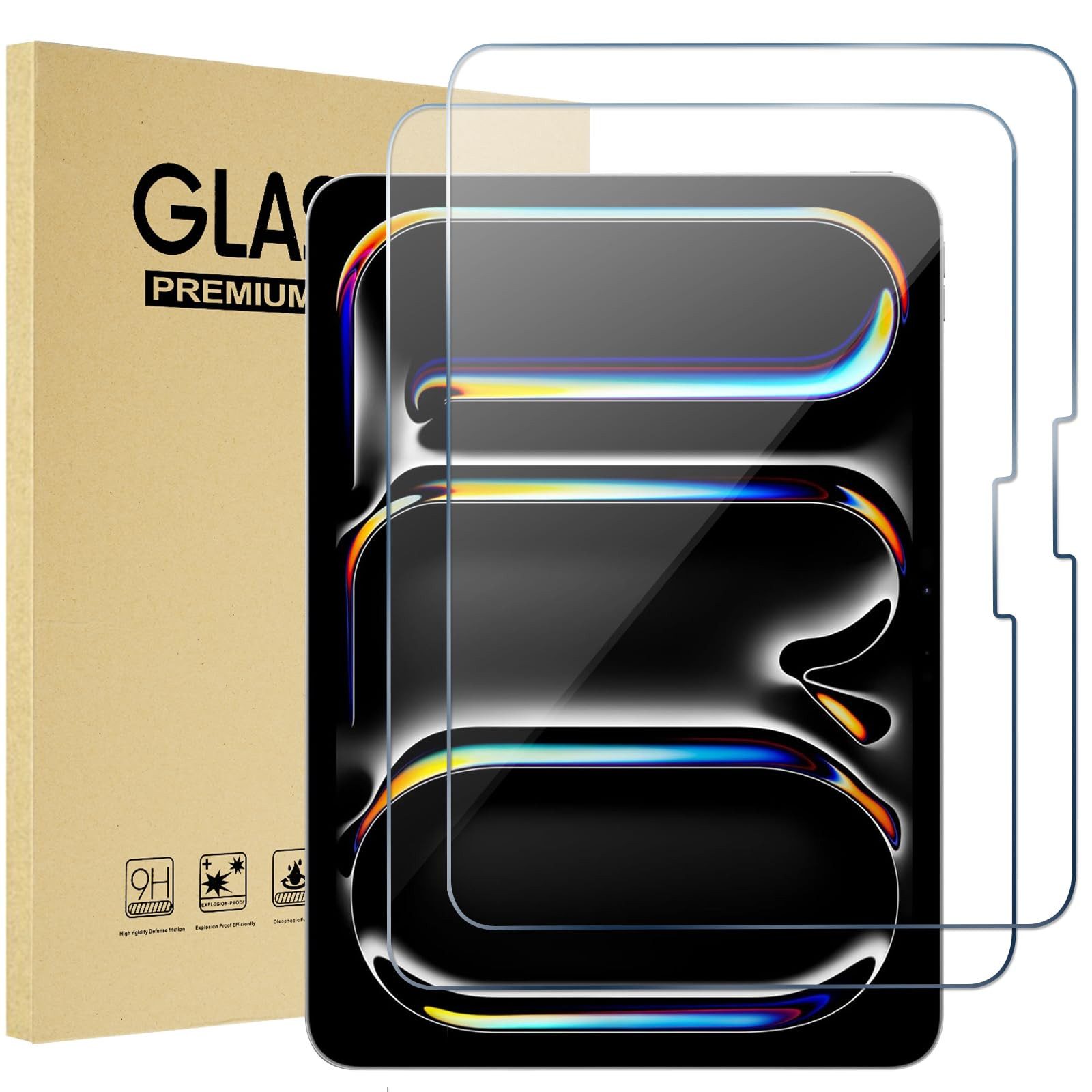 Toomoke Schutzfolie Panzerglas für iPad Pro 11 Zoll M5 2025 M4 2024 Schutzfolie, (Displayschutz Kompatibel mit iPad Pro 11 Zoll M4 M5(2024/2025), Modelle A2837/A2836/A3006), 9H Härte 2.5D[Hohe Auflösung][Anti-Bläschen][Anti-Kratzen]
