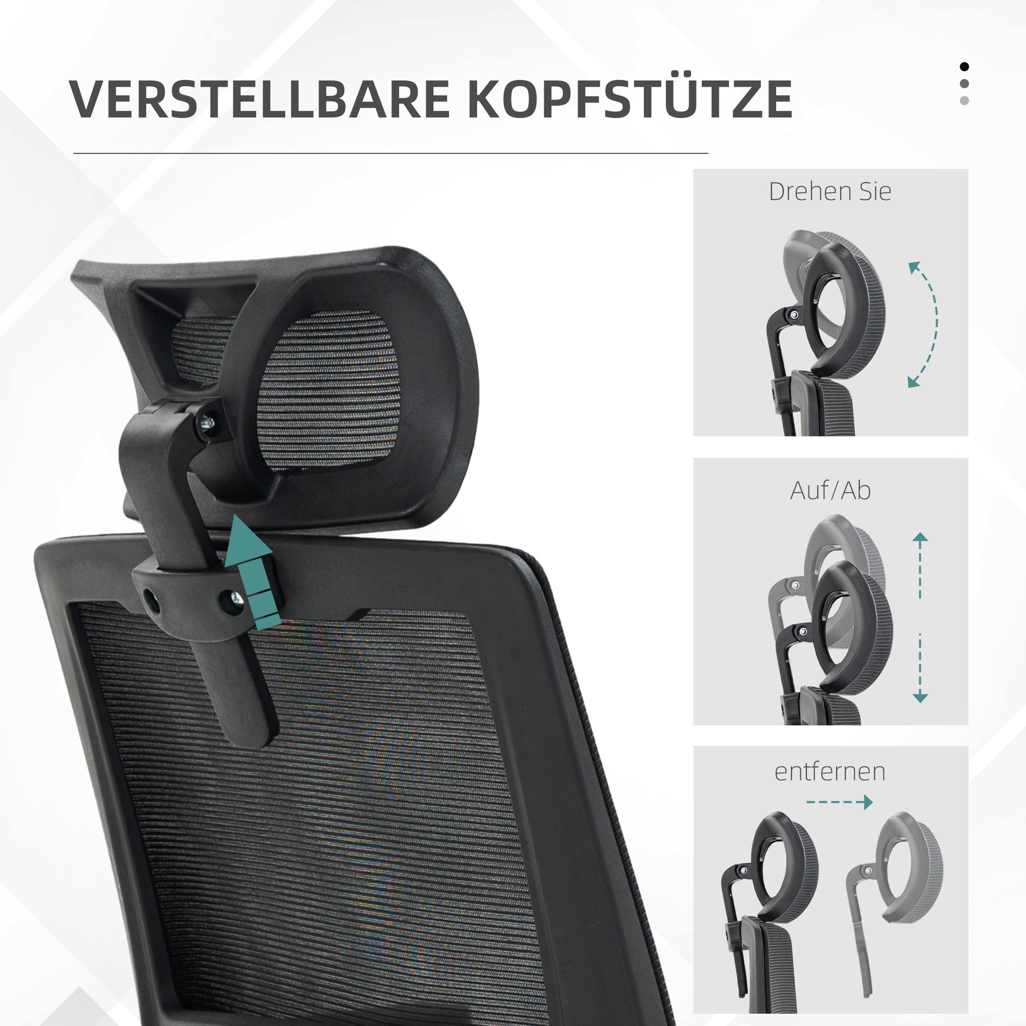 Bürostuhl Kopfstütze Ergonomisch - Verstellbare Nackenstütze Mit Memory Foam