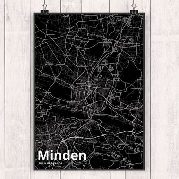 Mr. & Mrs. Panda Poster DIN A5 Minden - Geschenk, Dorf, Kunstdruck, Designposter, Ort, Stadt, Stadt Black (1 St)