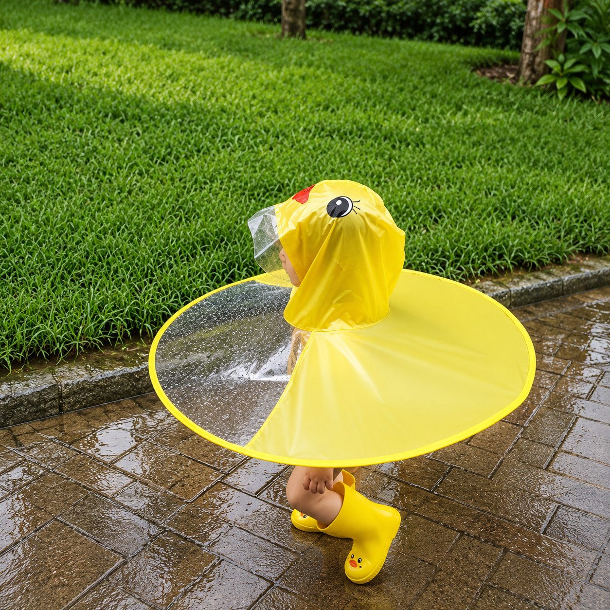Geschenkehöhle Regenmantel Kinder Regenponcho Ente mit Kapuze – Regenmantel für Jungen & Mädchen Süßer Enten-Look – trocken bleiben mit Spaß bei Regen