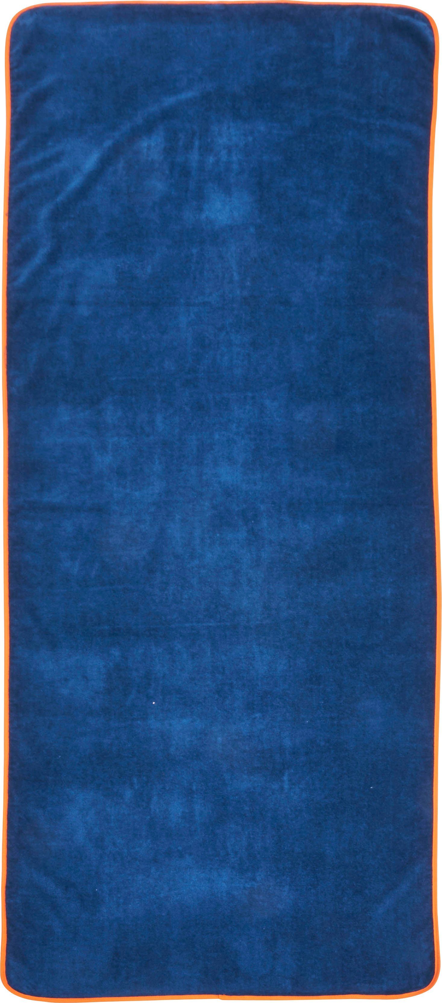 done.® Saunatuch Kuuma, Velours (1-St), Uni-Farben, farblich abgesetzter Abschluss-Saum, Frottier-Innenseite