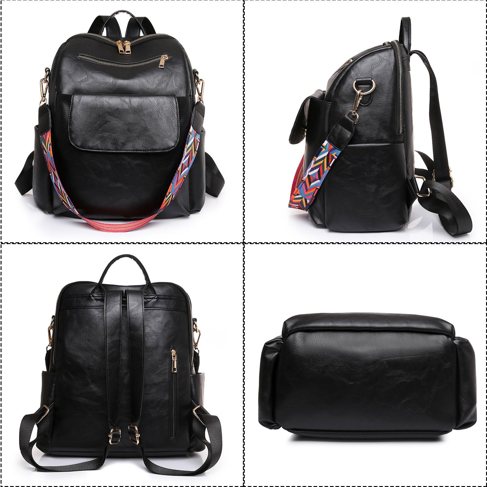 Tasche, Business Arbeit Reisen Rucksack Notebook Schule Vintage, Laptop cm, Freizeit für Milchkuh Schulrucksack Schultertasche, Lederrucksack Laptoprucksack Rucksack), Herren Leder REDOM (32x35x17 Jungen Reiserucksack Teenager Damen