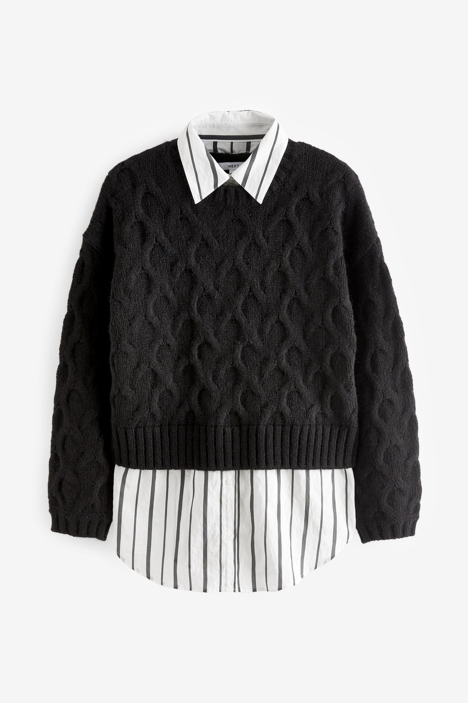 Next 2-in-1-Pullover Grobgestrickter Pullover im Lagenlook günstig online kaufen