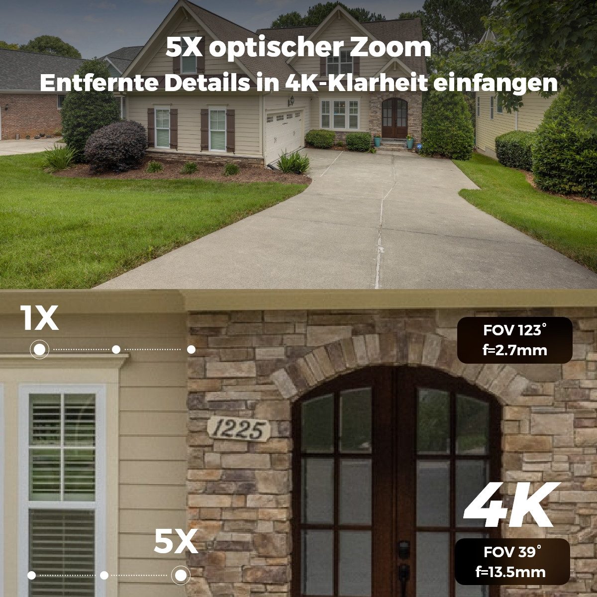 Reolink Überwachungskamera RLC-843A, 4K PoE IK10 Kamera (Innenbereich, Außenbereich, 5X optischer Zoom,2-Wege-Audio,Farbige Nachtsicht,IK10 Vandalismus) – Bild 3 von 5