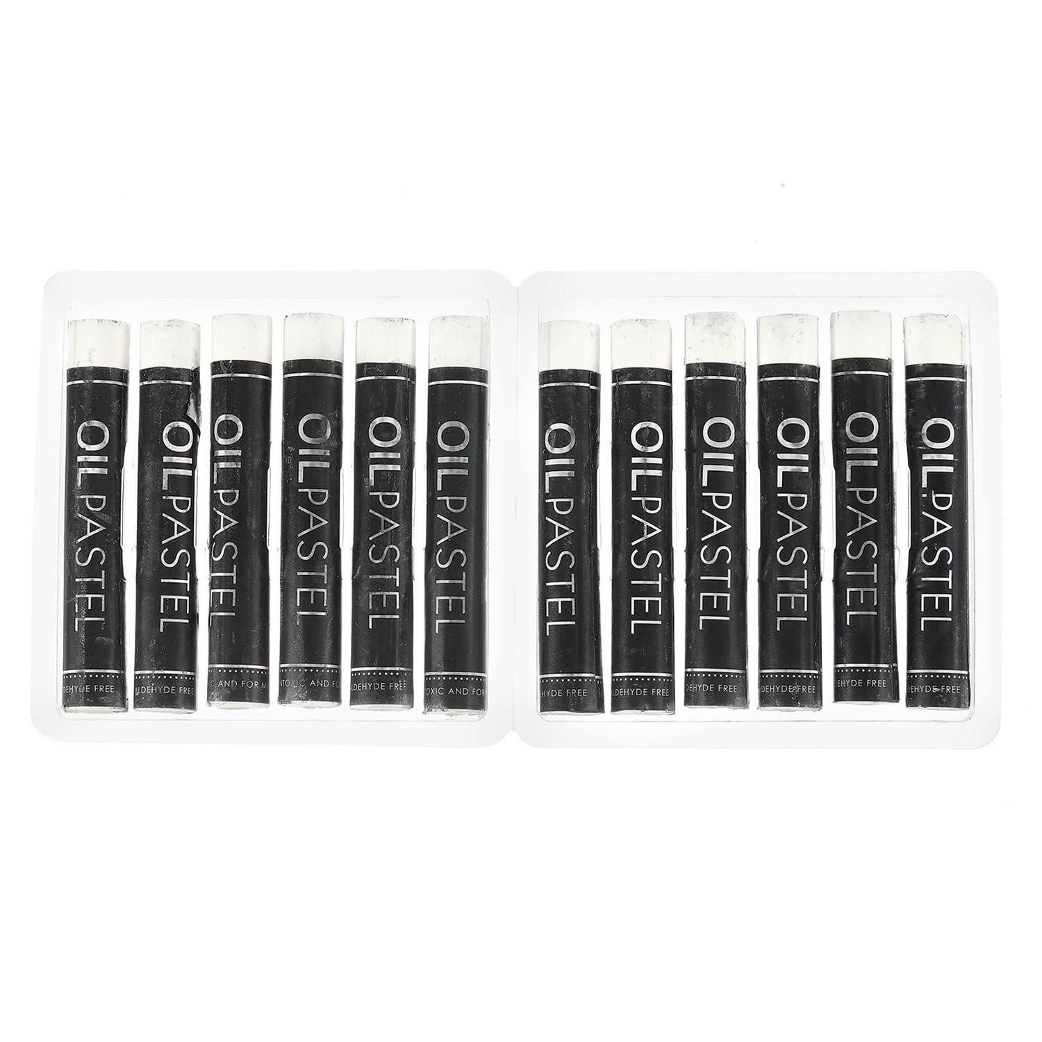 LuxusKollektion Wachsmalstift Ölpastelle weich 12er Set Weiß