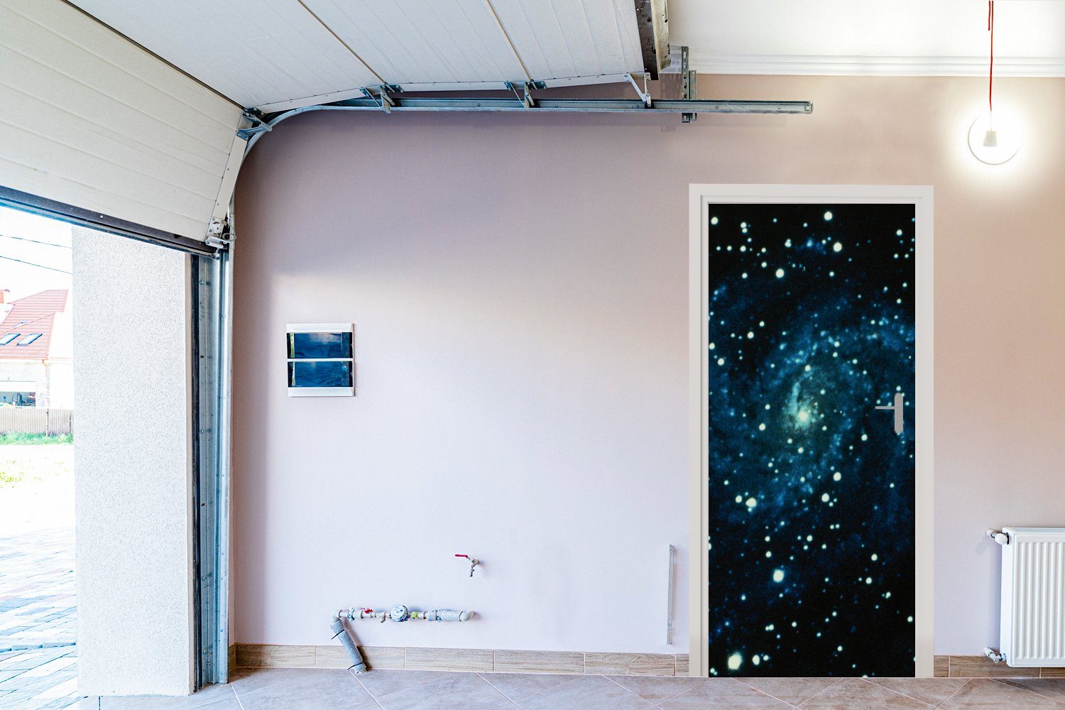 Tür, cm Türaufkleber, (1 Matt, außerhalb bedruckt, für 75x205 MuchoWow St), Fototapete des Türtapete Sonnensystems, Galaxie