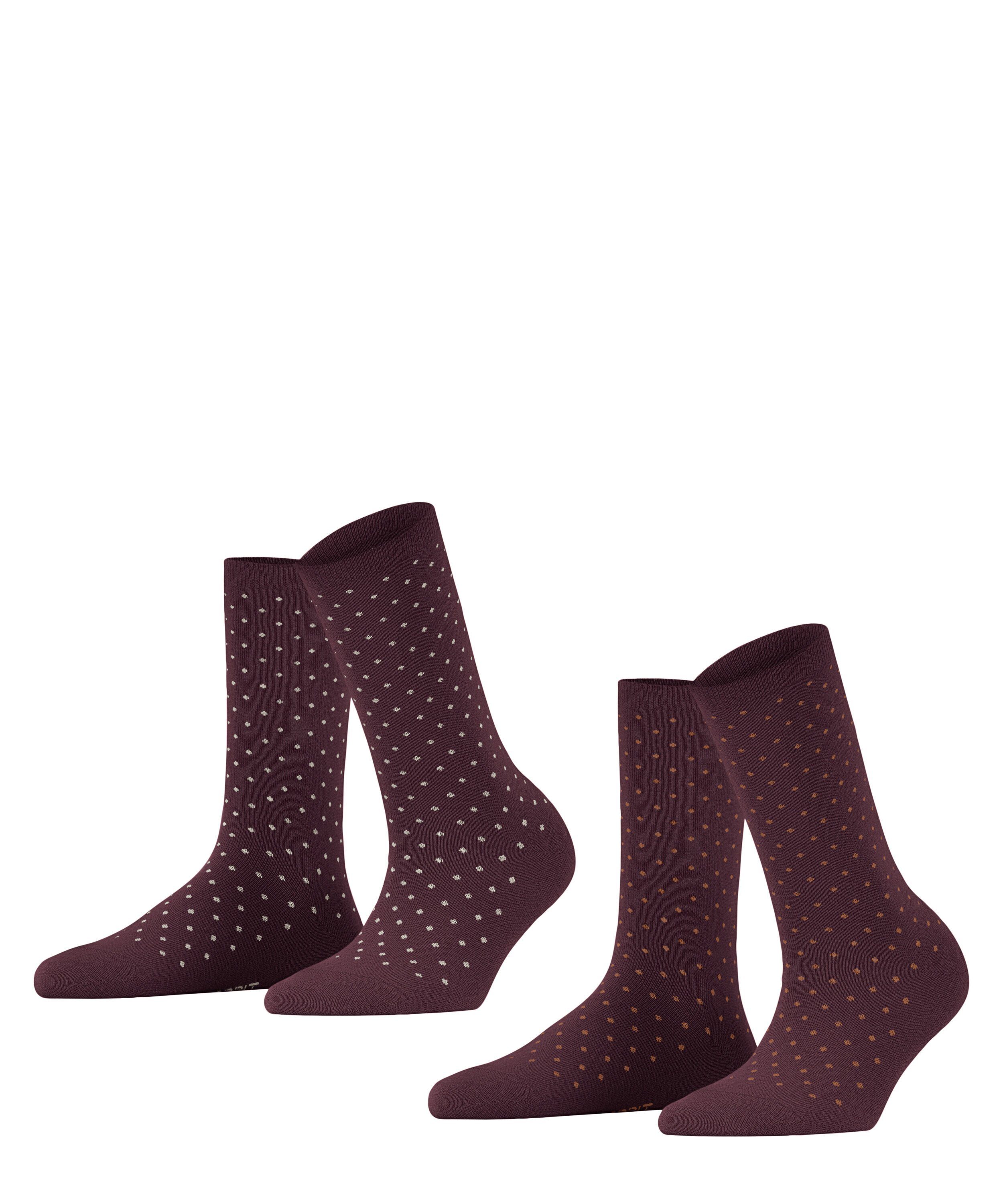 Esprit Socken Fine claret 2-Pack Dot (8375) (2-Paar)