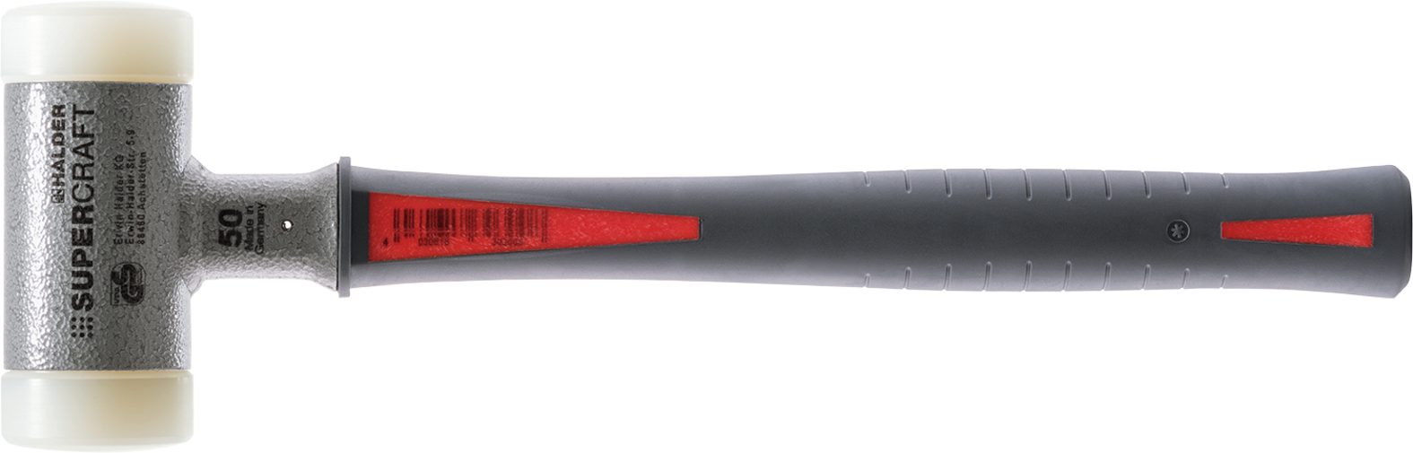 Halder KG Hammer SUPERCRAFT-Schonhämmer, mit ergonomisch geformtem, rutsch- und bruchsicherem 3-Komponentenstiel Ø=60 mm 3389.060