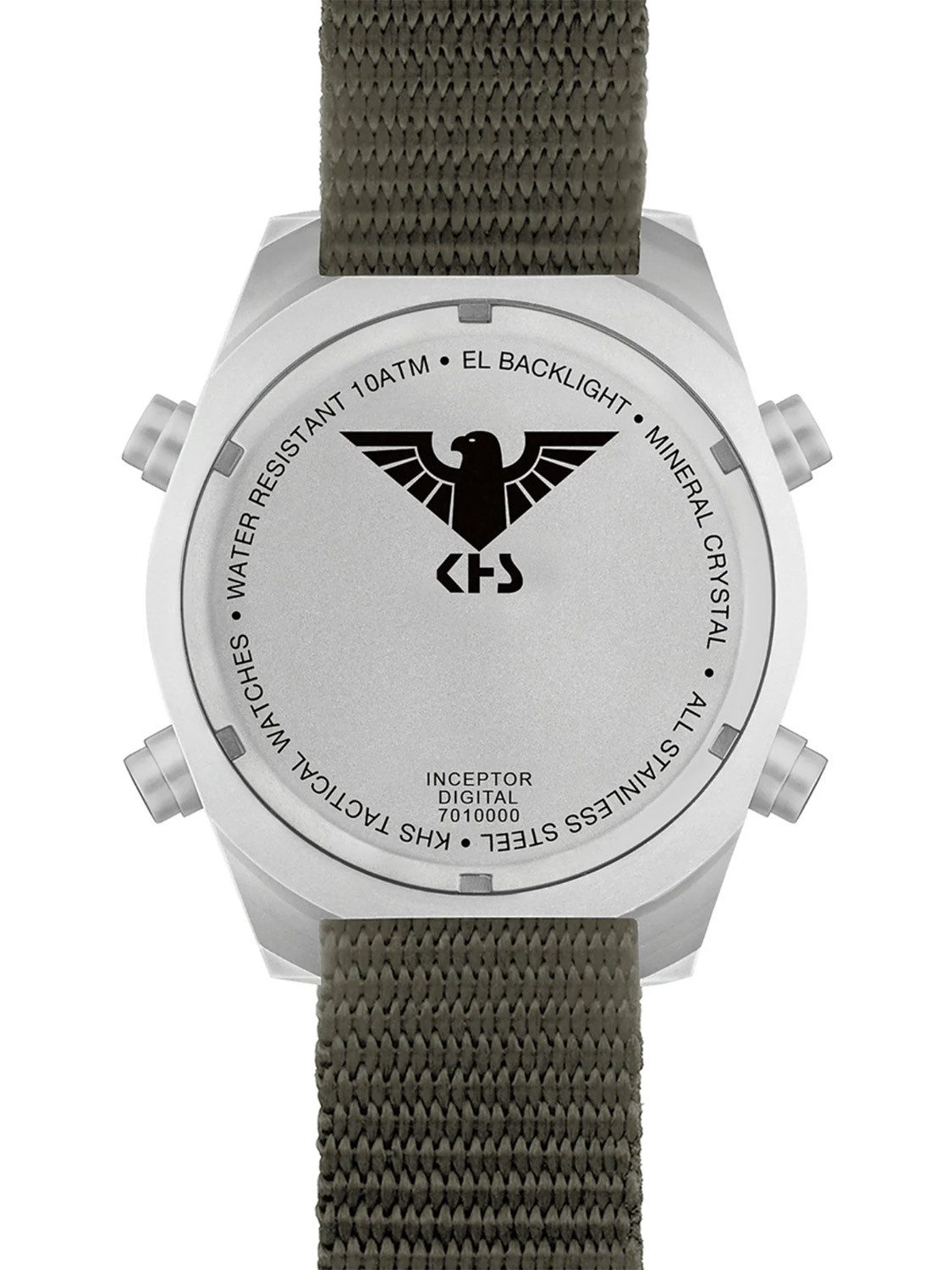 KHS Digitaluhr INCSD.NSGO, Herrenuhr Inceptor Stahl Digital Olivgrün