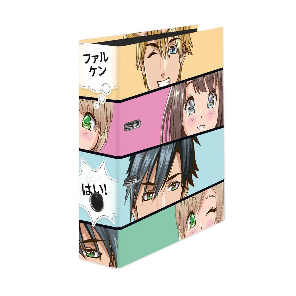 Falken Doppelordner Ordner Din A 4 - 8 cm - Manga Faces