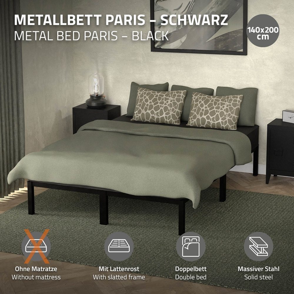 ML-DESIGN Metallbett Bettgestell Bettrahmen Stahlrahmen mit günstig online kaufen