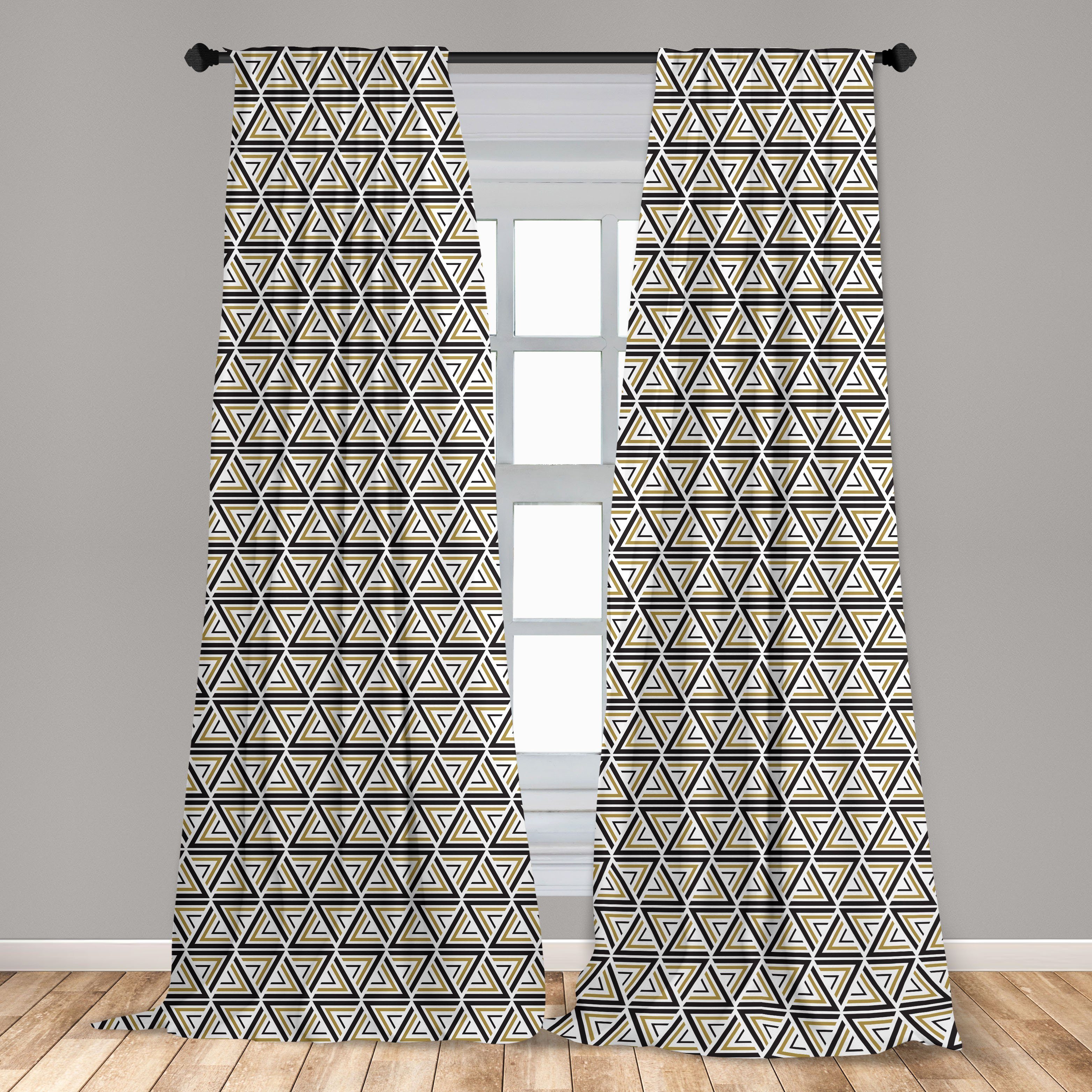 Schlafzimmer Mosaik Abakuhaus, Abstrakt für Wohnzimmer Gardine Abgewinkelten Streifen Dekor, Vorhang Microfaser,