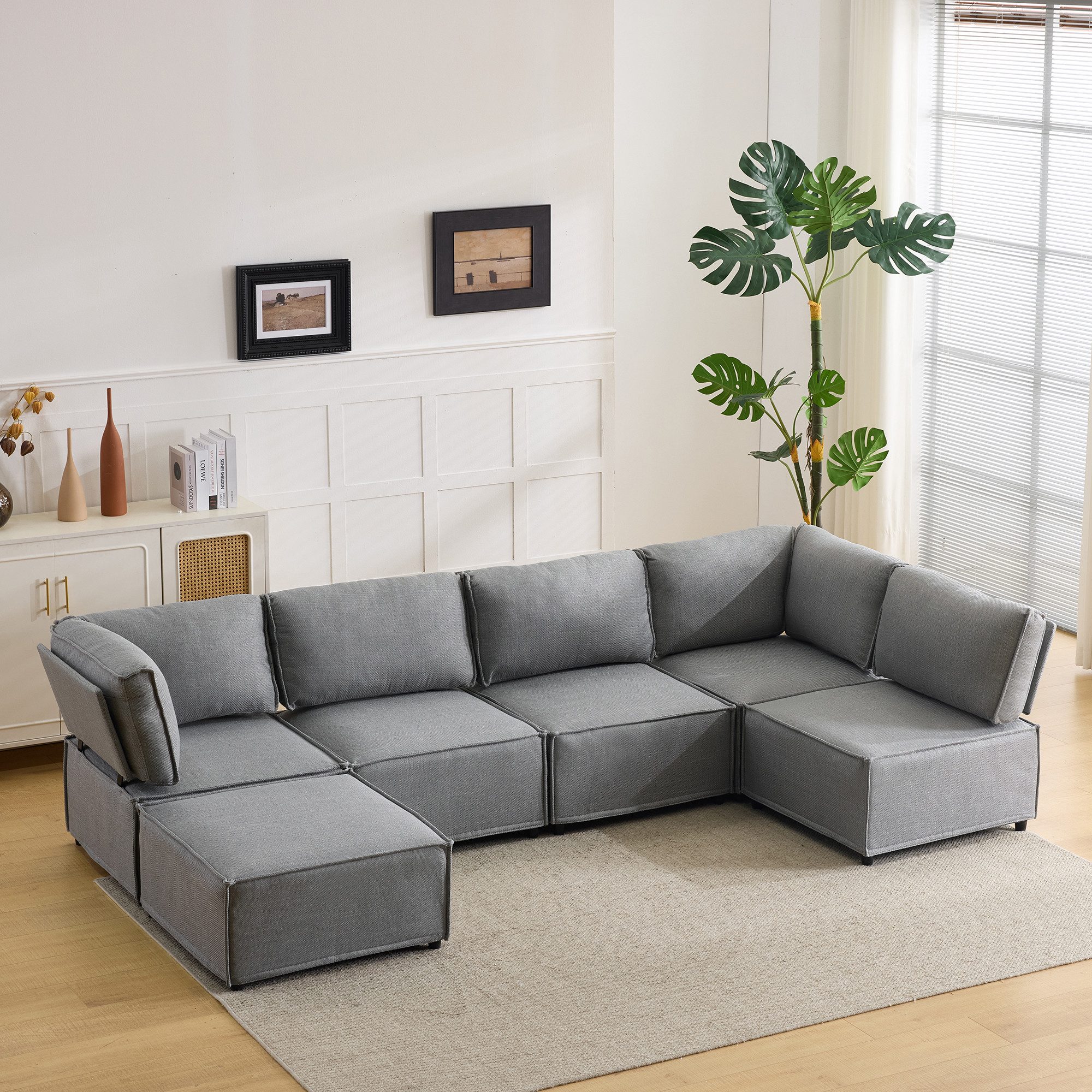 OKWISH Ecksofa Modulares Ecksofa, vielseitig einsetzbar, flexibel und einfach zu verbinden, für jede Art von Zuhause geeignet 1 Teile