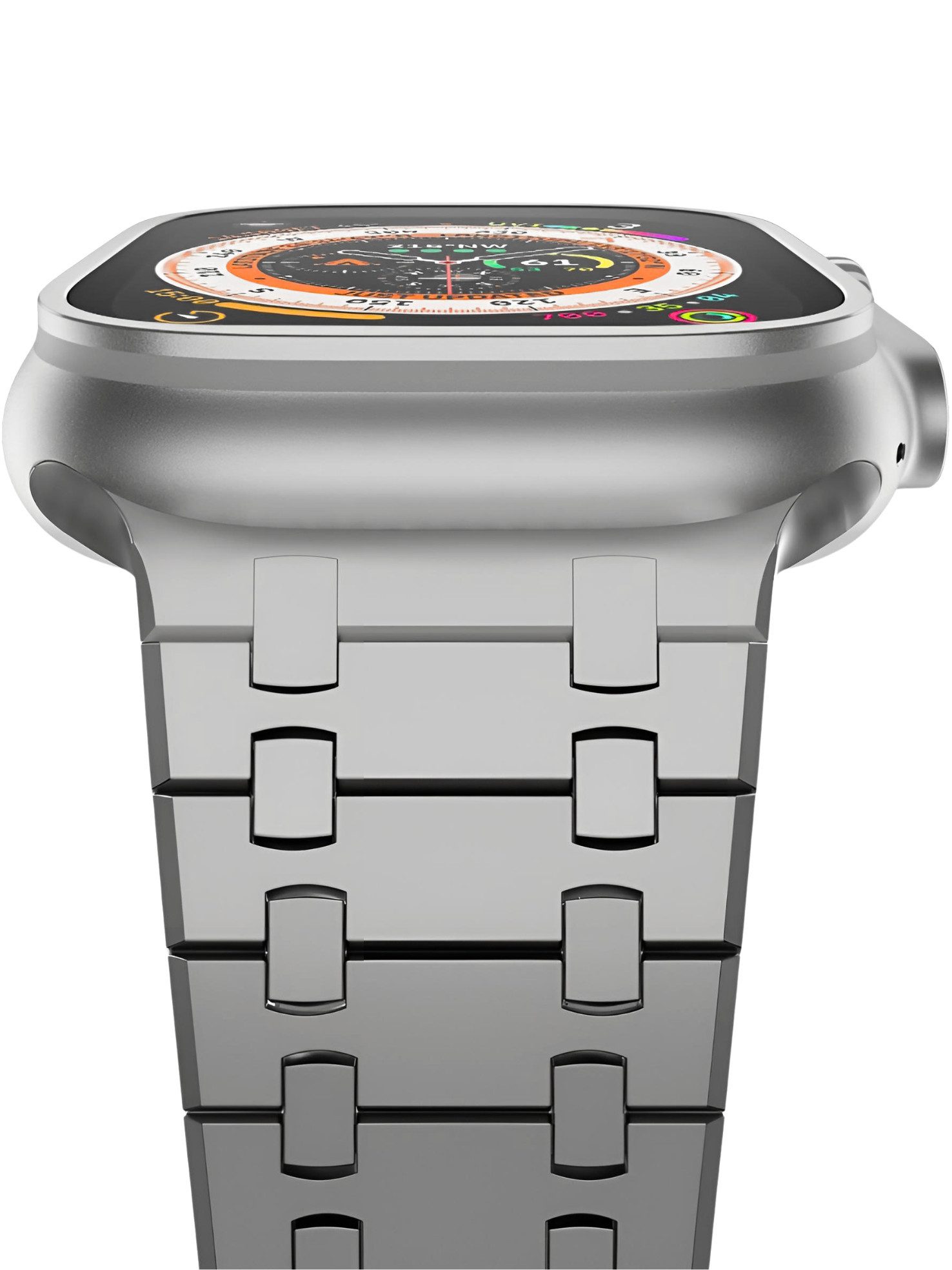 S&T Design Smartwatch-Armband Apple Watch Armband Ultra 2 49mm 45mm 44mm 42mm, Ersatz Solides Edelstahl Gliederarmband für iWatch Armband
