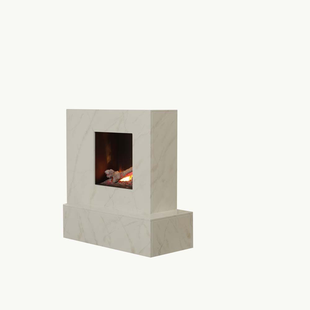 Albero MDF 3D-Flammen-Effekt Marmor-Optik Stand Heizgerät Fernbedienung Kamin Elektrokamin,