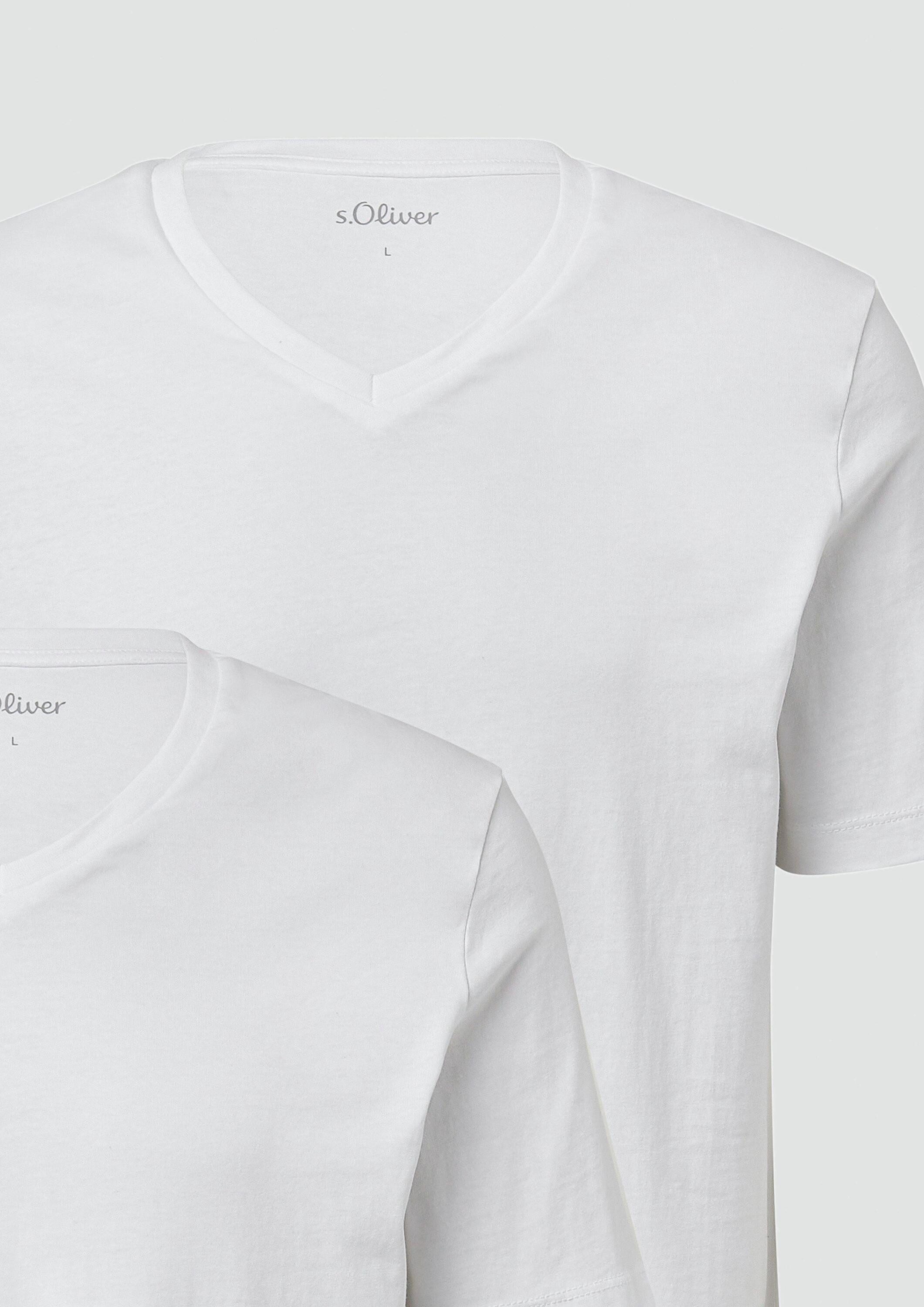 s.Oliver Kurzarmshirt T-Shirt Basic-T-Shirt aus Baumwolle im 2er-Pack