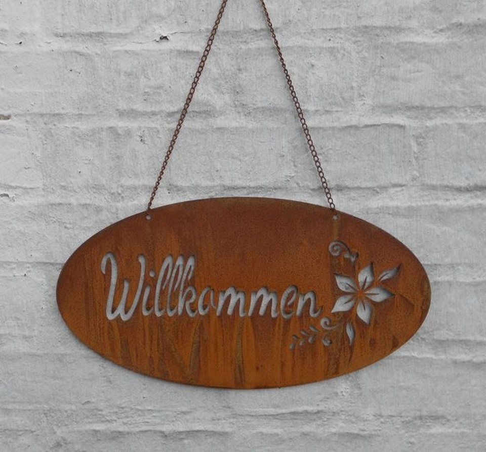 Deko Impression Metallschild Eisenschild H ngeschild Willkommen Mit deko-impression-metallschild-eisenschild-h-ngeschild-willkommen-mit