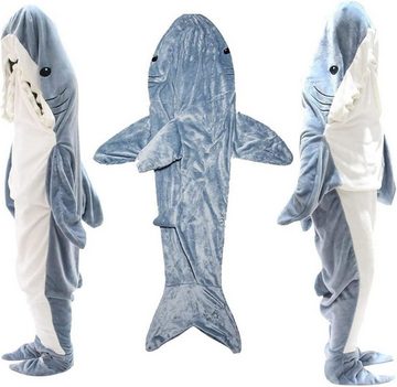 Wohndecke Shark Blanket,Hai Decke Zum Anziehen Schlafsack,Hoodie Shark, XDeer, Onesie Blanket,Super Weich,Gemütlich,Flanell,coolste Geschenk