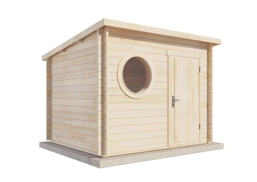 Alpholz Gartenhaus Holz Maria-Rondo 44 A, BxT: 300x270 cm, in Naturbelassen mit 44mm Wandstärke