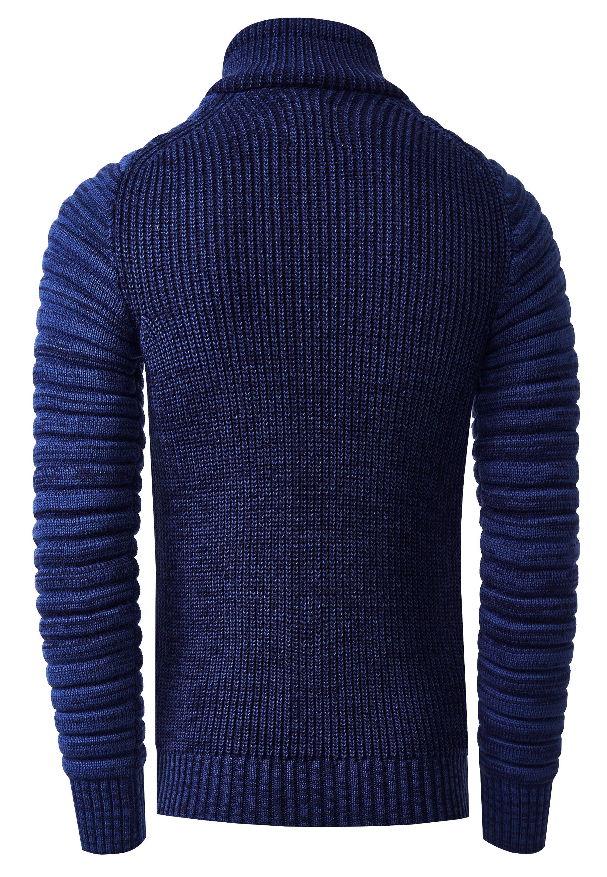R-NEAL Stehkragenpullover Herren Pullover Grobstrick-Pullover Stehkragen Bi günstig online kaufen