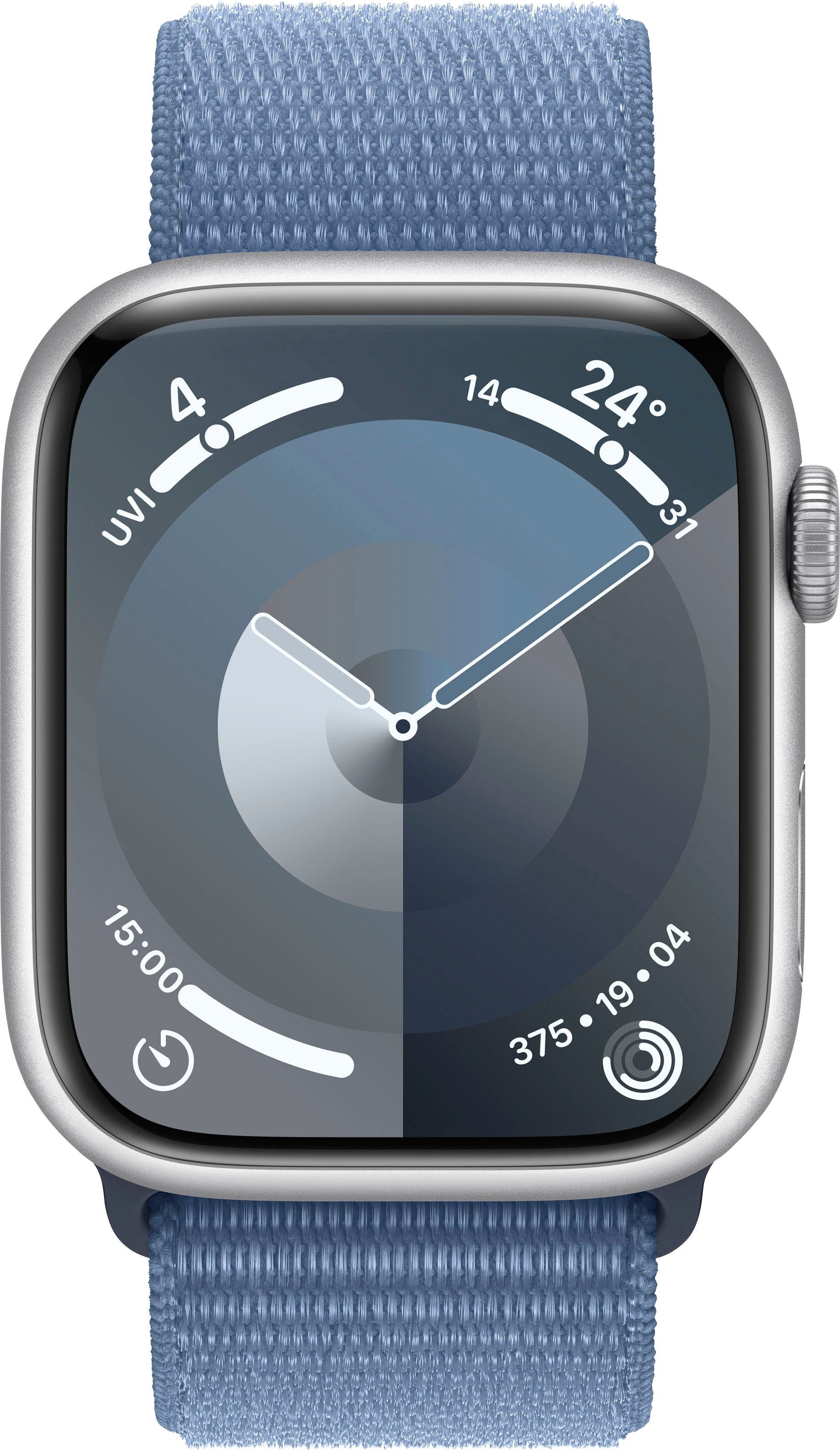 Apple Watch Loop Sport cm/1,77 Silber Series Winter (4,5 45mm | Smartwatch Blau 10), Aluminium Watch 9 OS GPS Zoll