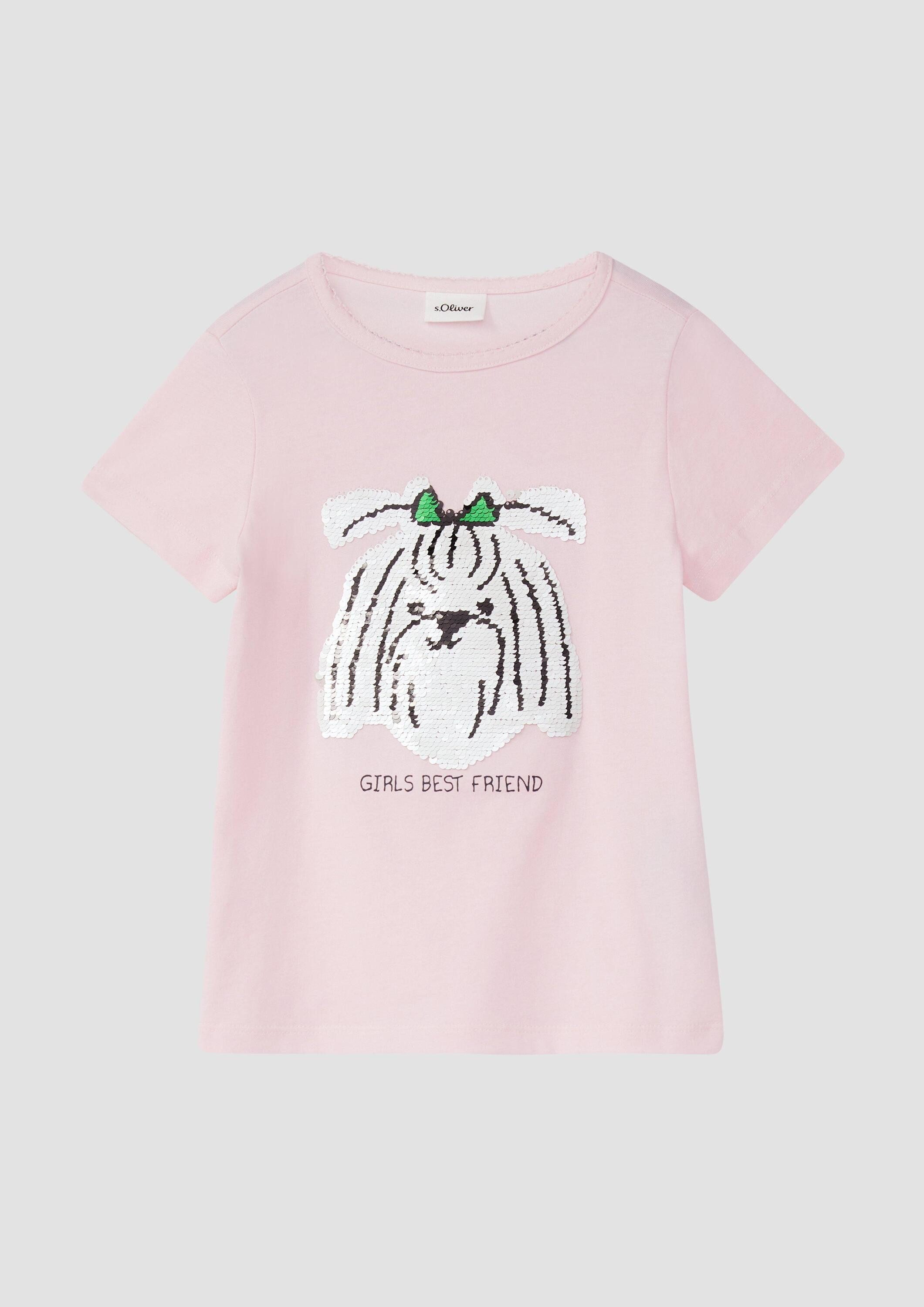 s.Oliver Kurzarmshirt T-Shirt T-Shirt mit Wendepailletten