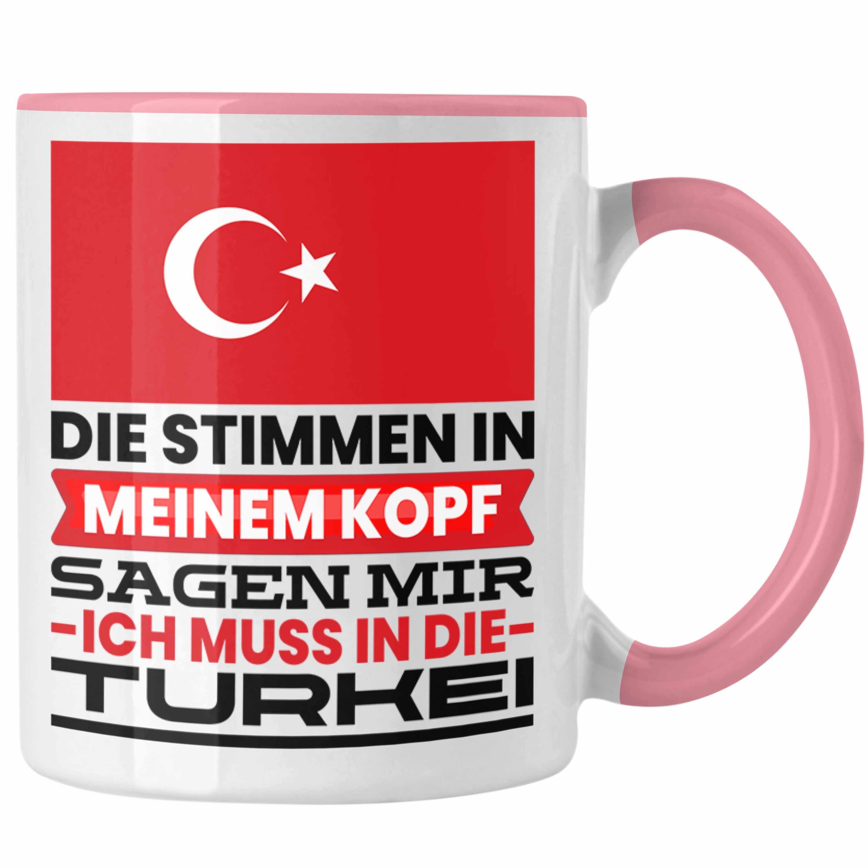 Trendation Tasse Türkei Tasse Geschenk für Türken Geburtstag Urlaub Geschenkidee Ich Mu Rosa | Teetassen