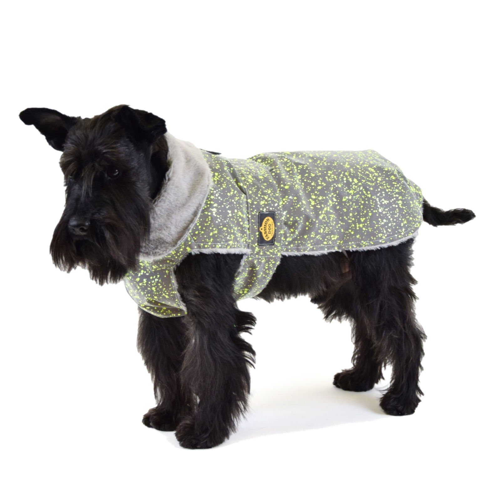Hundemantel Fashion Dog reflektierender Regenmantel für Hunde mit Kunstpelzfutter