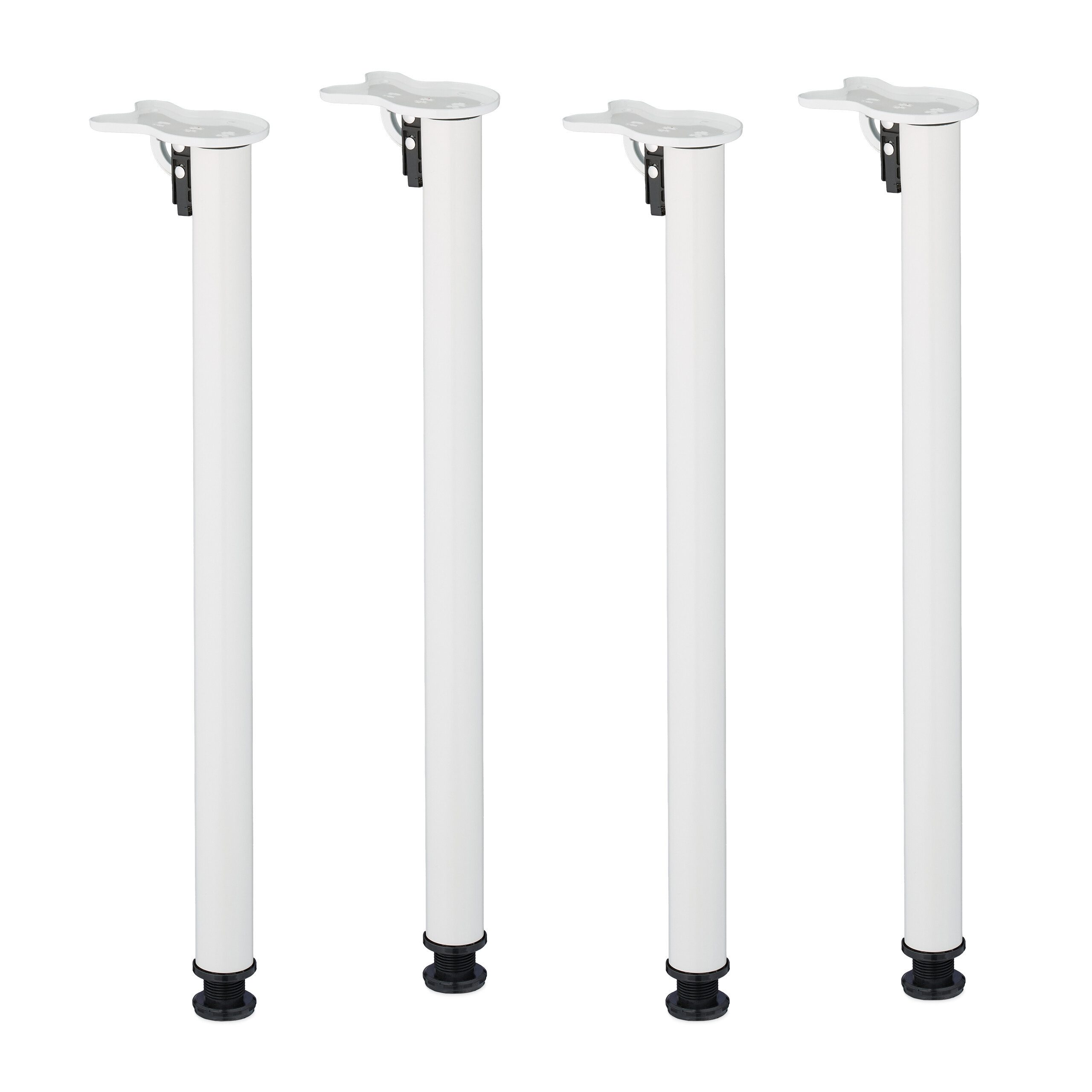 relaxdays Tischbein Klappbare Tischbeine im 4er Set, weiß