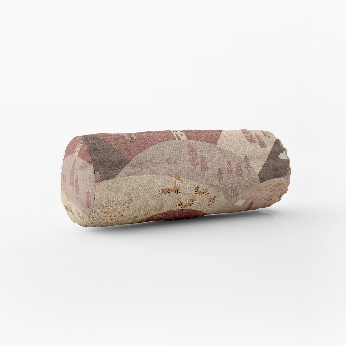 SCHÖNER LEBEN. Декоративные подушки Kinder Подушкиhülle Waldtiere Hügel Leinenlook rosa beige div. Größen