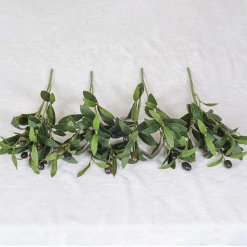 Kunstpflanze Simulierte Olivenbaumzweige, simulierte grüne Olivenzweige, FIDDY, fruchttragende Olivenzweige, grüne Fruchtzweige und Blätter