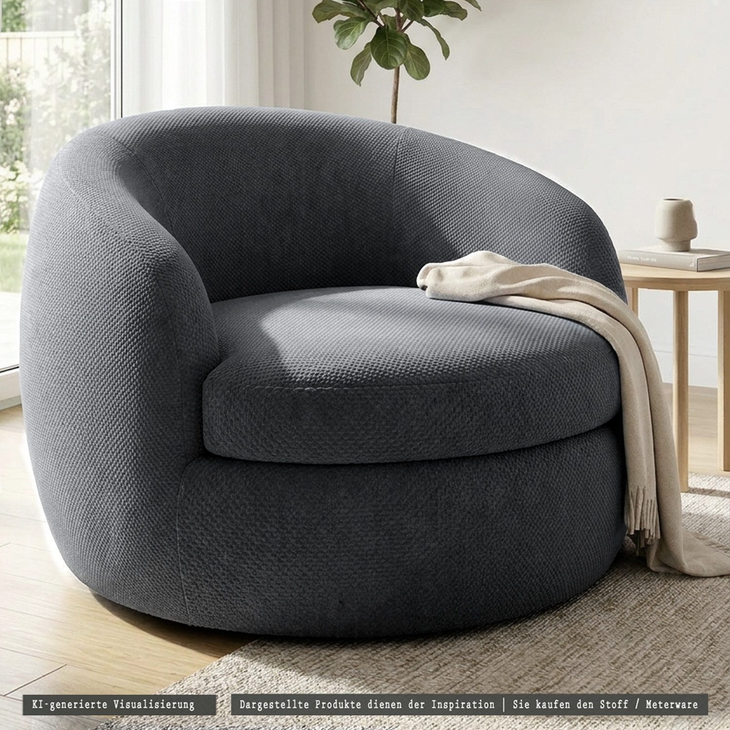 novely® Stoff MAKAO Abverkauf, Leichter Velours-Möbelstoff Feine Wabenprägung 1lfm, Strapazierfähig, Kuschelweich, Meterware, 1lfm – Bild 4 von 5
