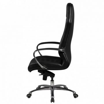 Amstyle Chefsessel SPM1.295 (Bürostuhl MONTEREY Echtleder Schwarz 120KG), Schreibtischstuhl Hohe Rückenlehne mit Kopfstütze