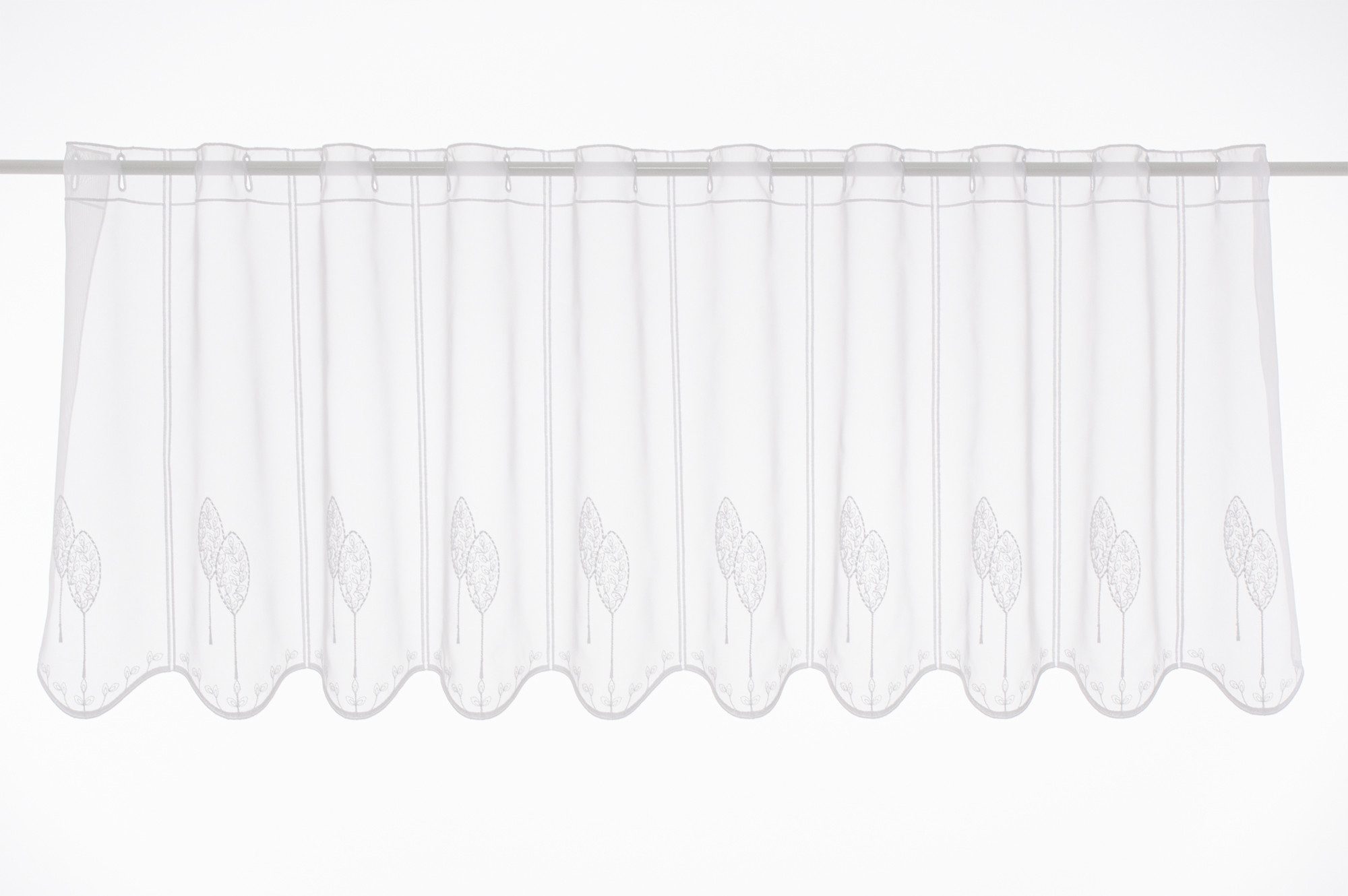 Gardinen Kranzusch Scheibengardine Voile vertikaler Blatt-Stick, Stangendur günstig online kaufen