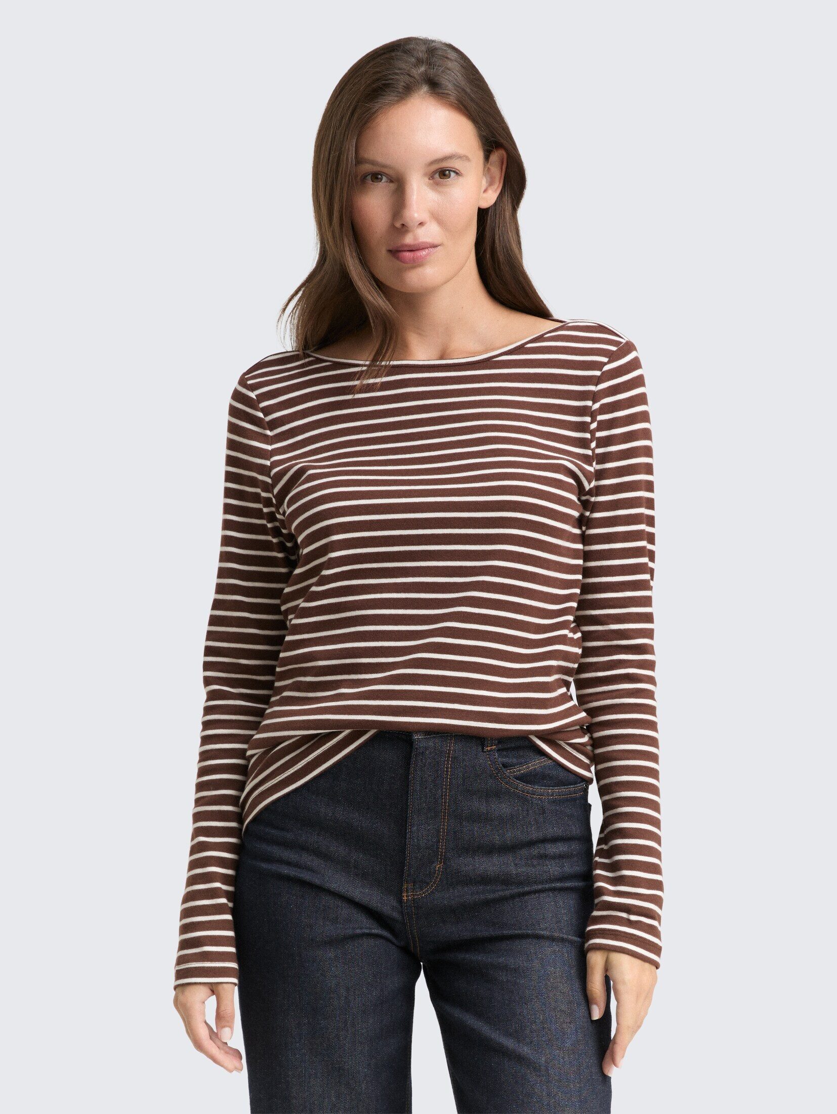TOM TAILOR Langarmshirt Langarmshirt mit Streifenmuster günstig online kaufen