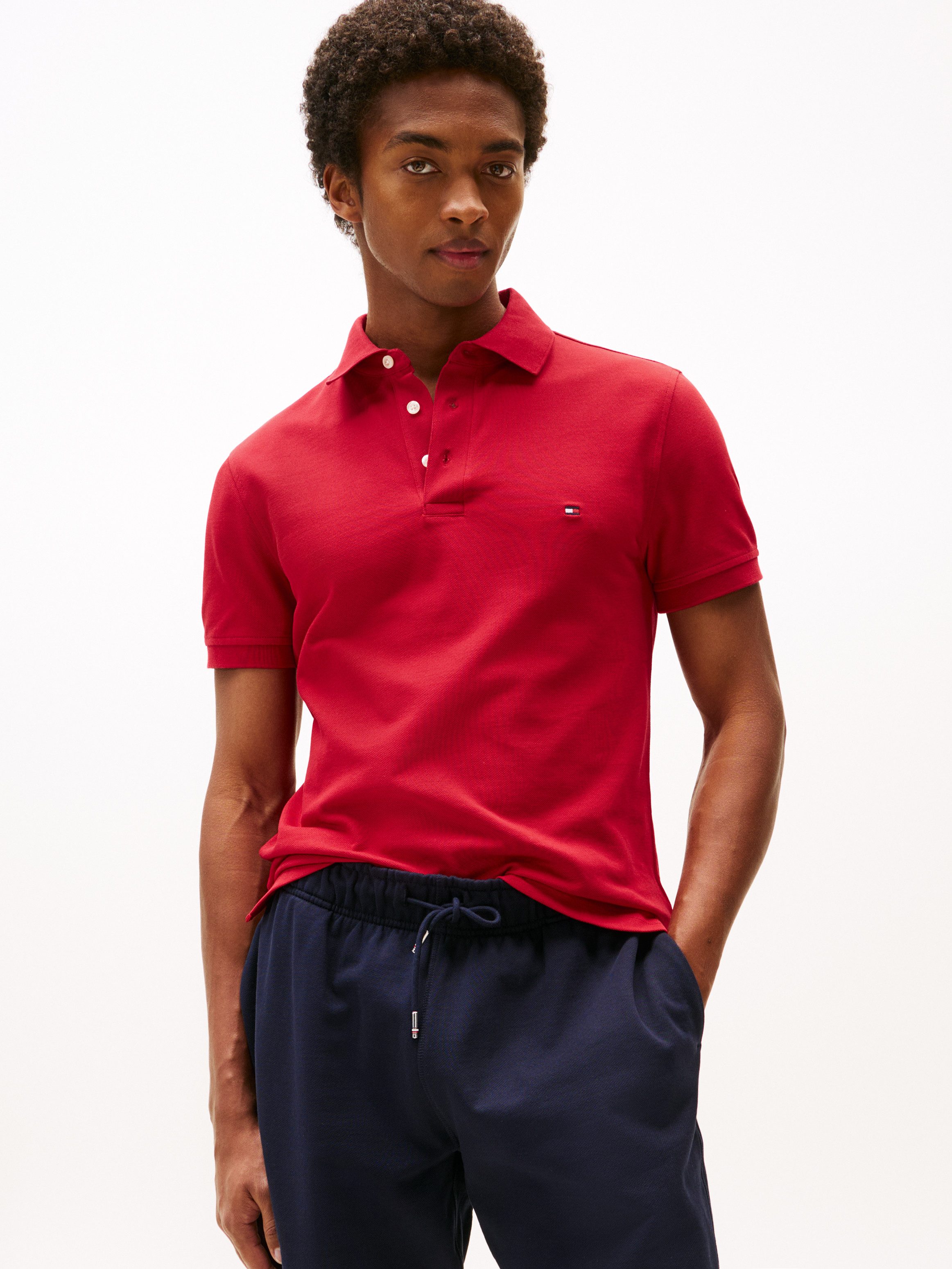 Tommy Hilfiger Poloshirt 1985 SLIM POLO mit Stickerei, Piqué-Qualität, Slim fit