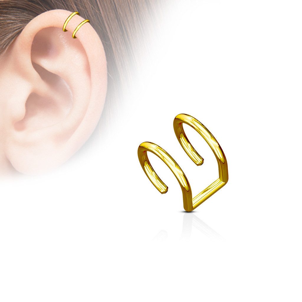 Taffstyle Ohrklemme Doppel Ear Cuff Fake Piercing Ohrklemme Cartilage Knorp günstig online kaufen