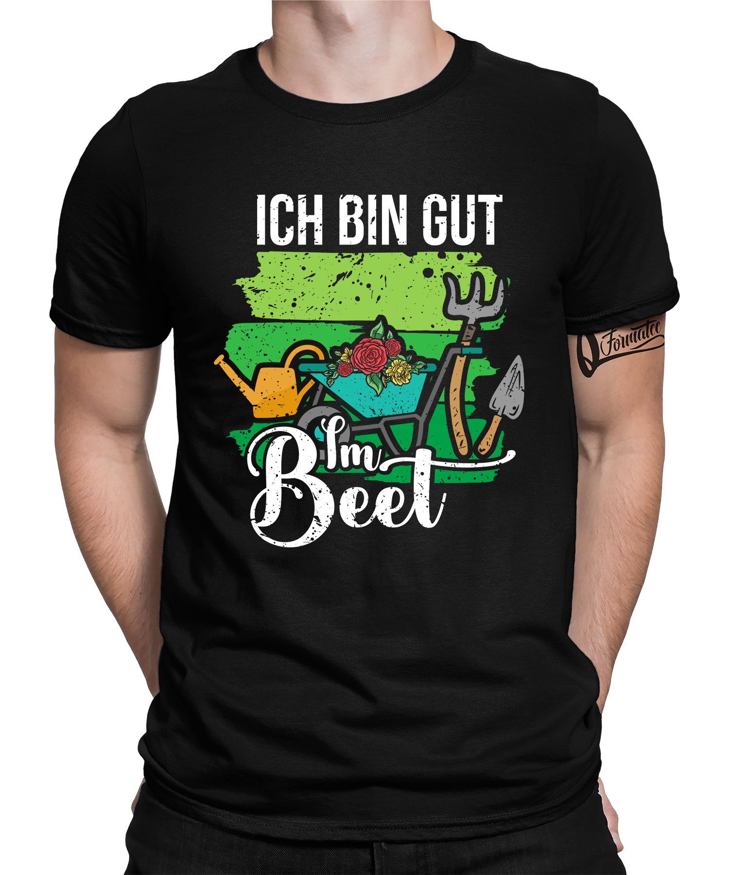 Quattro Formatee Kurzarmshirt Gut im Beet - Garten Gemüse Gärtner Hobbygärtner Herren T-Shirt (1-tlg)